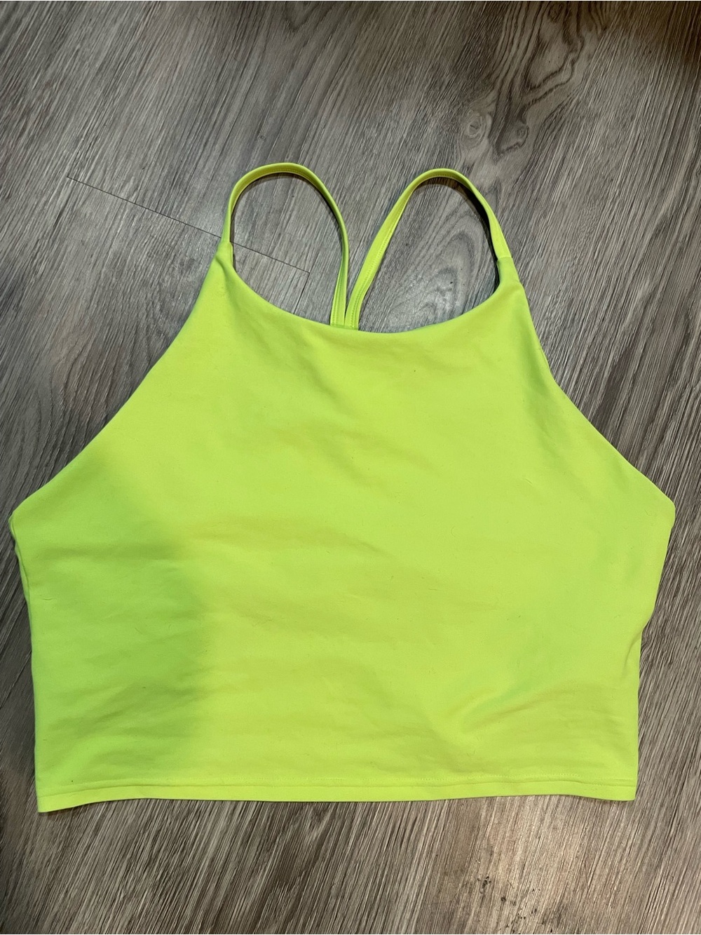 Neon Yellow-Green Longline Sports Bra - Low Impact